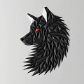 Pink Low Poly Wolf Head Wall Decor With Geometric Design And Gray Background