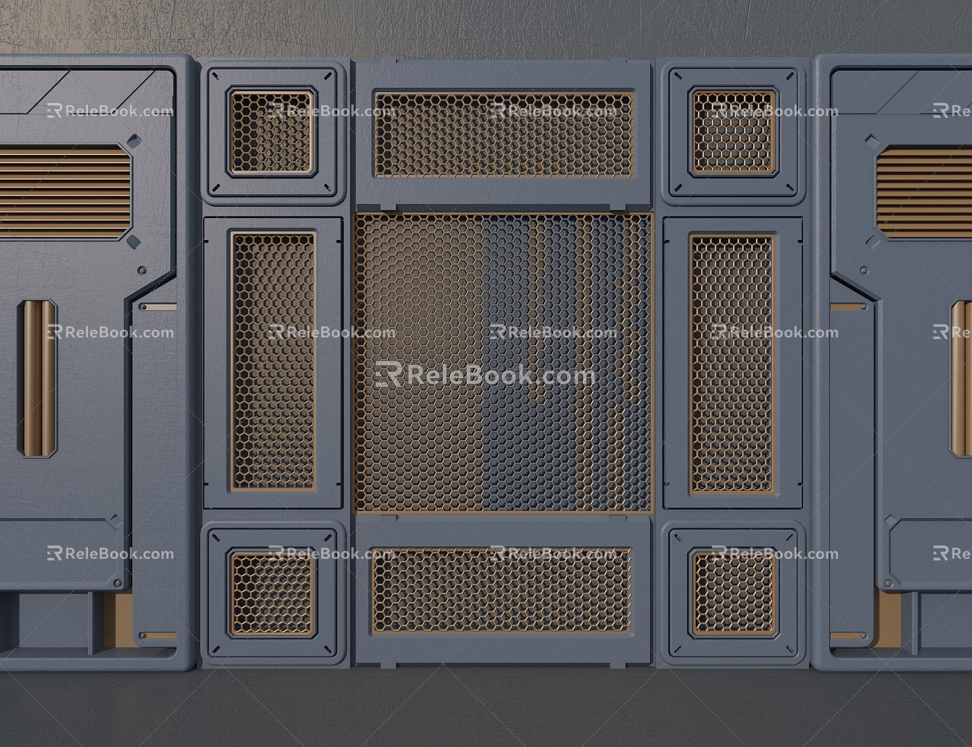 Science and technology wall panel 3d model