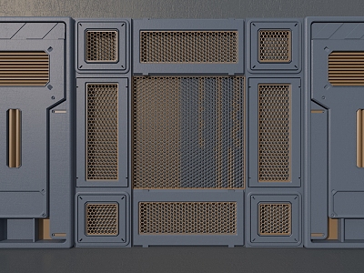 Science and technology wall panel 3d model