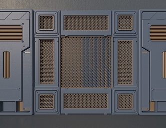 Science and technology wall panel 3d model