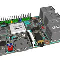 Detailed Electronic Circuit Board With Microchip Capacitors Connectors And Heat Sink