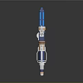 Fantasy Weapon Long Staff Design With Blue Top And White Orange Segmented Body