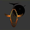 Whale Shaped Orange Lighting Combination With Curved Stand And Illuminated Design