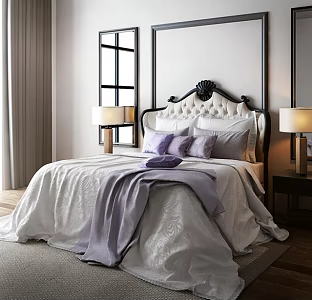 Background double bed 3d model