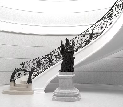 European-style revolving staircase 3d model