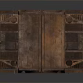 Old Rusted Metal Industrial Structure With Grated Panels And Vintage Design
