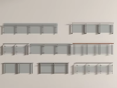 Modern Fence Guardrail Glass Guardrail Glass Guardrail 3d model
