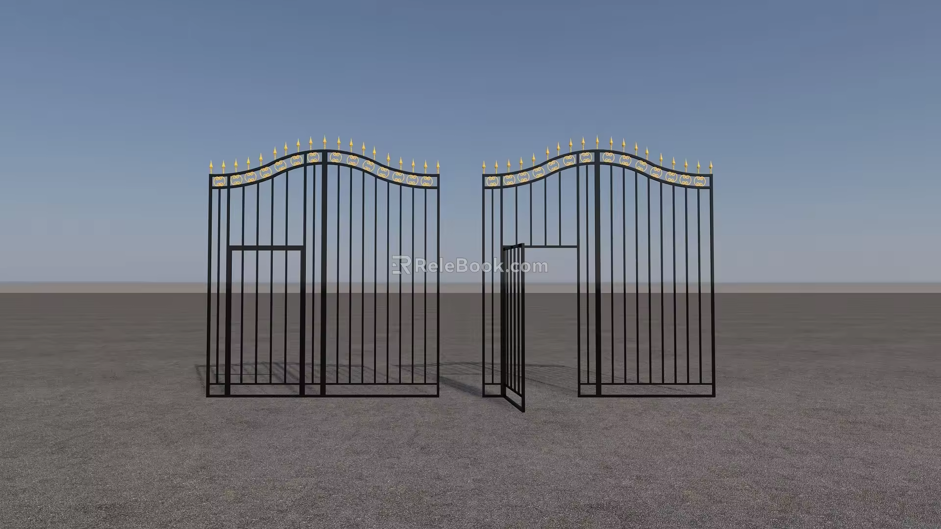 gate wrung iron door 3d model