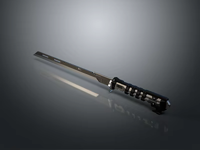 Tactical Combat Knife With Sharp Reflective Blade And Textured Ergonomic Handle Design 3d model