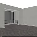Modern Transparent Single Chair With Metal Frame In Minimalist Interior Space