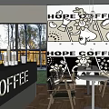 Hope Coffee Modern Café Interior With Counter Coffee Machines And Display Cups
