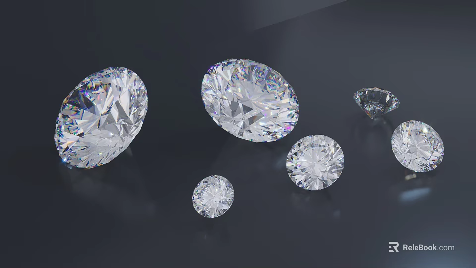 Sparkling Diamond Jewelry Featuring Various Shapes And Different Sizes For Elegant Accessories 3d model 