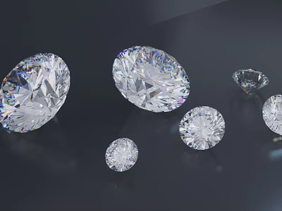 Sparkling Diamond Jewelry Featuring Various Shapes And Different Sizes For Elegant Accessories 3d model