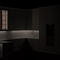 Modern Kitchen Interior With Green Cabinets Marble Countertop And Appliances