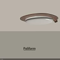 Poliform Modern Round Ceiling Light With Copper Border And White Lampshade 3d model