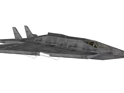 Advanced Stealth Fighter Jet With Sleek Aerodynamic Design Cockpit And Weapon Mounts 3d model