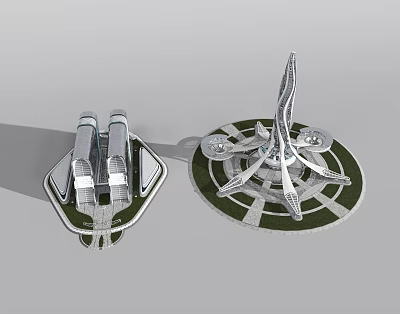 Modern Cartoon Architecture Future Science Fiction Architecture 3d model