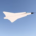 White Fighter Jet Soaring Through Clear Blue Sky With Aerodynamic Design 3d model
