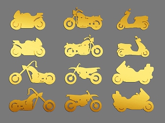 Motorcycle Cartoon Motorcycle Vector Motorcycle Material Motorcycle Silhouette Elements 3d model