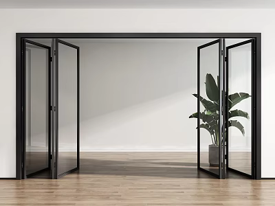 Modern folding door glass folding door 3d model