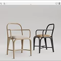 Modern Dining Chairs With Light And Dark Colored Wooden Frame And Upholstered Seats