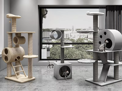 Stylish Cat Trees With Various Designs For Pet Home Living Supplies 3d model
