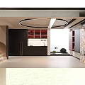 Modern Elegant Staircase With Marble Steps Illuminated Lighting And Bird Sculptures