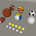 Assorted Sports Equipment Including Basketball Football Volleyball Soccer Ball And Tennis Golf Balls