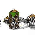 Outdoor Playground Equipment With Climbing Frames Net Structures Slides And Canopies For Kids