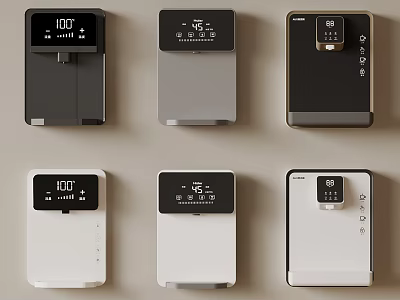 Smart Home Control Devices With Digital Screens And Diverse Color Designs 3d model
