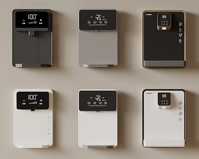 Smart Home Control Devices With Digital Screens And Diverse Color Designs 3d model
