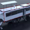 White Functional Vehicle With Mobile Living Area Roof Platform And Windows