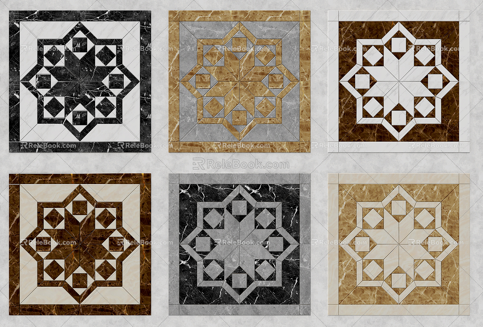 Modern Tile Marble Parquet Tile 3d model