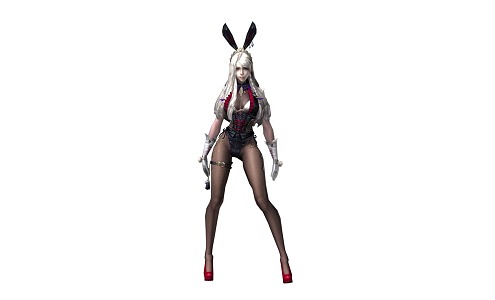 Bunny girl with animated bunny girl 3d model