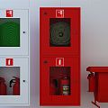 Modern fire fighting equipment fire extinguisher fire box combination 3d model