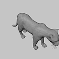 Detailed Realistic 3D Leopard Model With Spotted Fur And Lifelike Stance