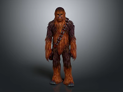 Furry Game and Movie Character With Brown Fur Crossbody Bandolier Standing Pose 3d model