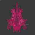 Mythical Monster With Black Body Red Tentacles Orange Glowing Head Sharp Claws Fangs