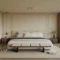 Modern Bedroom Interior Design With Bed Bench Nightstand Rug And Window