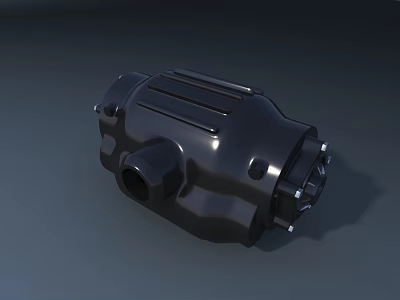 Detailed Black Car Mechanical Component With Smooth Metal Structure And Bolts 3d model