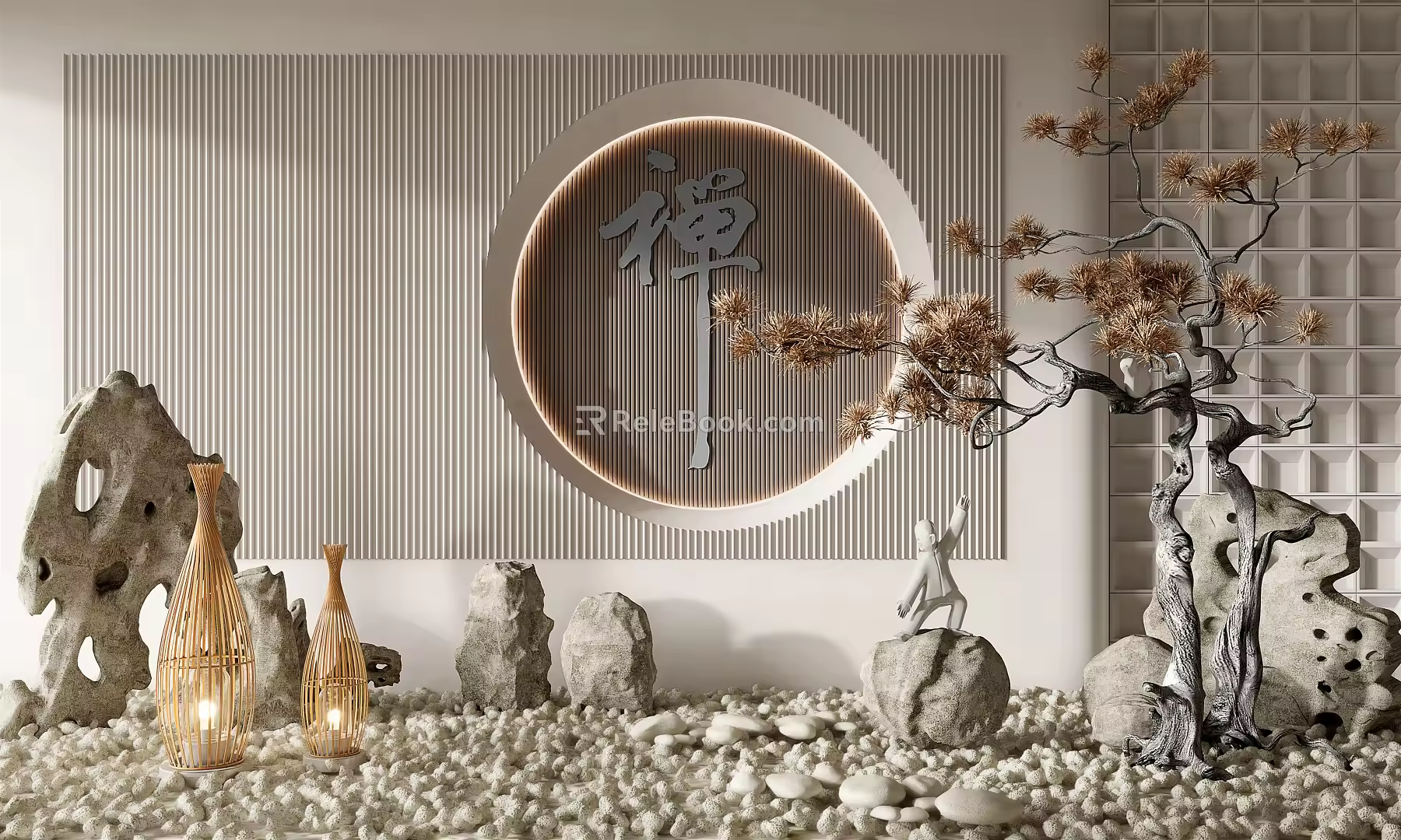 New Chinese landscape sketch 3d model
