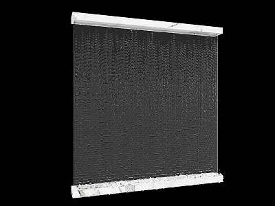 Decorative Transparent Water Curtain Garden Ornament With Vertical Flow And White Frame 3d model