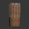 Cylindrical Building Structure With Brick Walls Decorative Metal Strips And Circular Top