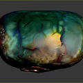 Fantasy Dragon Egg With Baby Dragon Inside Luminous Glow And Colorful Veined Surface