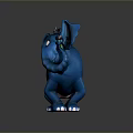 Cartoon Blue Elephant Character Stuffed Toy with Big Ears and Playful Design