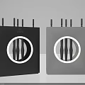 Public Facility Equipment Featuring Black Gray Units Top Antennas And Circular Grille