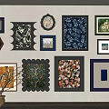 Eclectic Wall Art Gallery With Various Framed Decorations And Diverse Styles 3d model