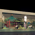 Chinese Style Photo Check In Spot With Traditional Pavilion And Ancient Figures
