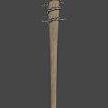 Spiked Wooden Bat Weapon With Metal Barbed Wire And Sharp Spikes