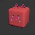 Cartoon Pig Character As Pink Square Piggy Bank With Ears Eyes Nose And Cheeks